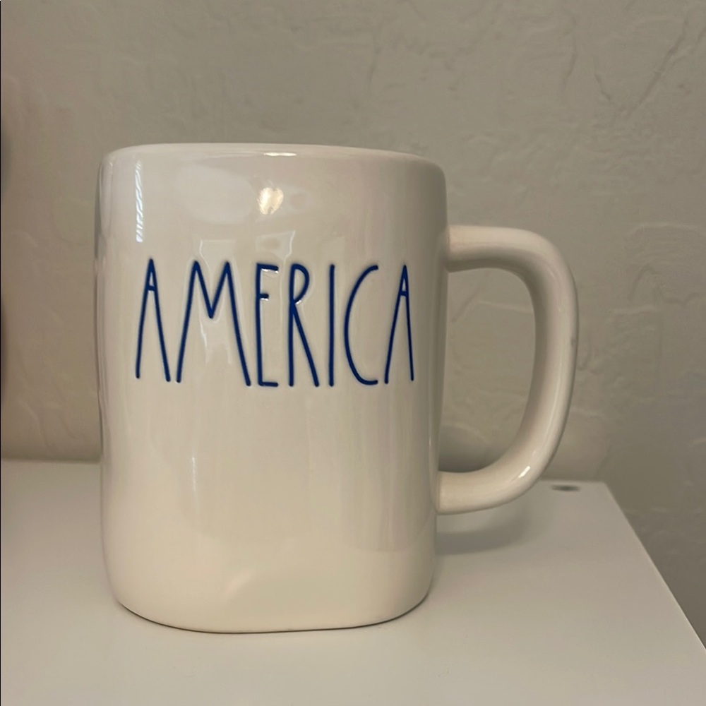 Rae Dunn White and Blue Ceramic Mug